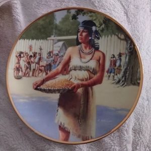 The Hamilton collection collector's plate noble American Indian women Pocahontas